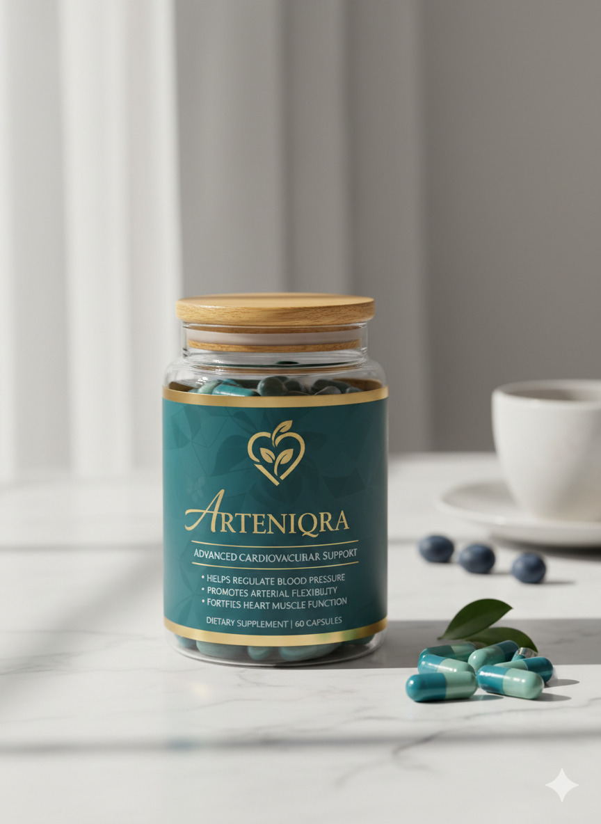 Arteniqra dietary supplement bottle with plant-based formula